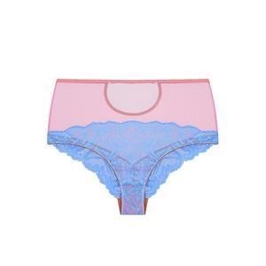 NEW DORA LARSEN penelope lace high waist knicker in medium blue
